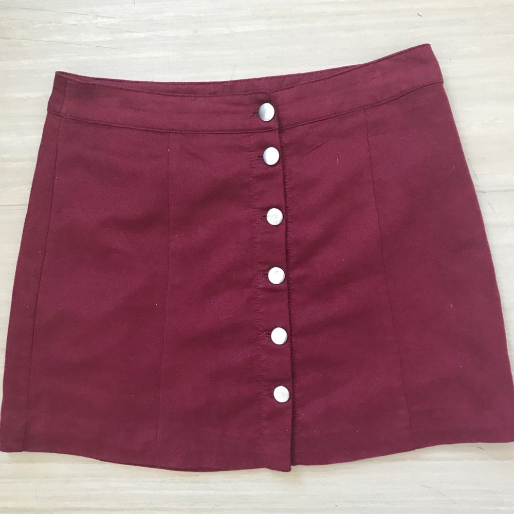 H&M suede feel button-up skirt